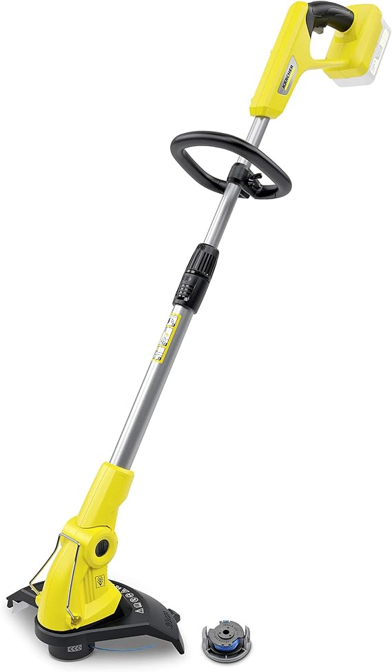 Karcher 18V Battery-Powered Grass Trimmer LTR 18-30, Cutting Speed: 7800 rpm, Cutting Diameter: 30 cm, Thread Diameter: 1.6 mm, Can be Used with the Karcher 18V Battery, Battery not Included Yellow
