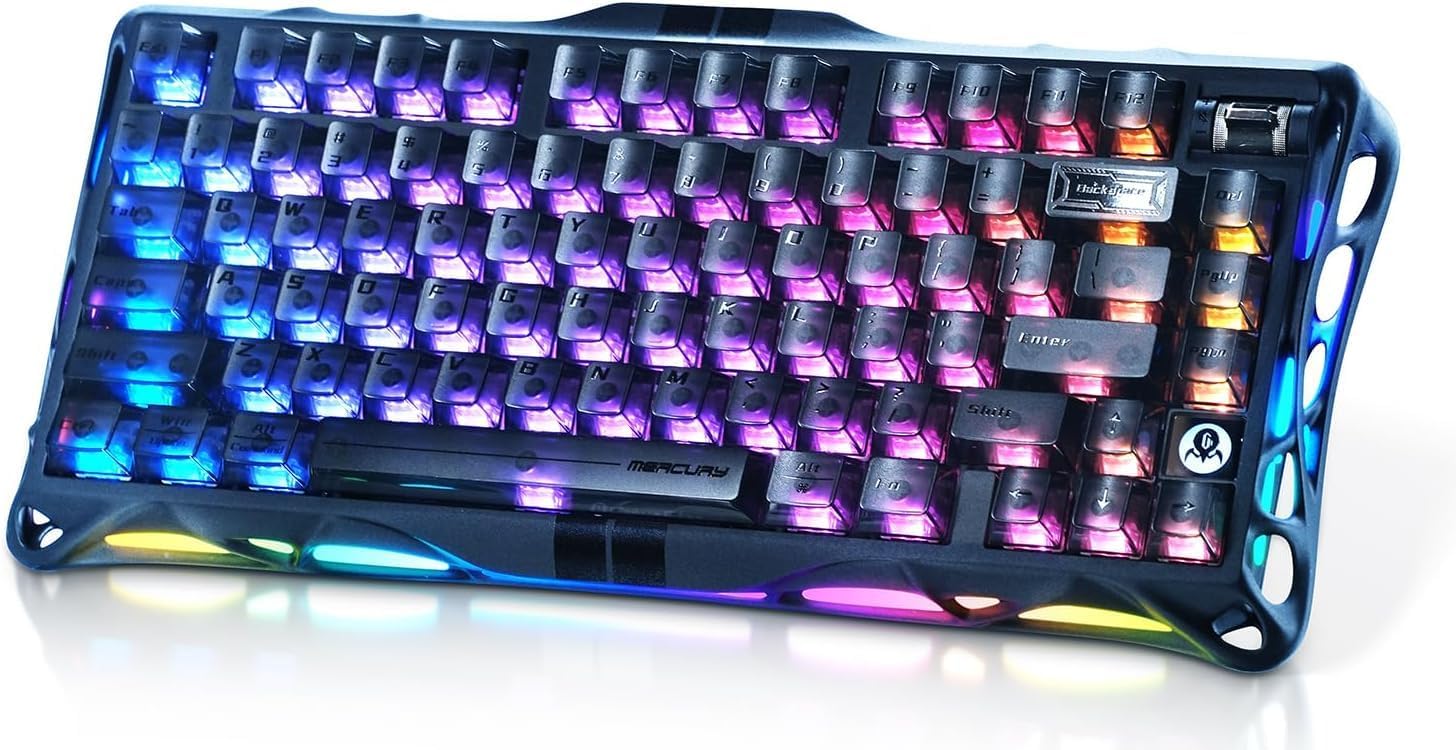 GravaStar Mercury V75 HE Hall Effect Manyetik Switch Gaming Klavye, Hot-Swappable, Rapid Trigger, 8000Hz, 0.125ms Ultra Düşük Gecikme, Kablolu, RGB Işıklı, İngilizce Q