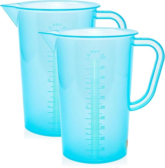 1 Liter Measuring Pitcher Graduated Blue (Pack of 2)