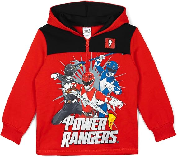Power Rangers Boys' Fleece Quarter-Zip Hoodie Toddler to Big Kid