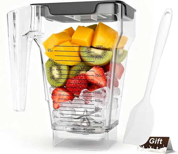 75 oz Blender Jar for Blendtec Four-sided Blender Pitcher Replacement | Fits for Blendtec Blenders All Models - 32 oz Blending Capacity | Dual Stainless Blade