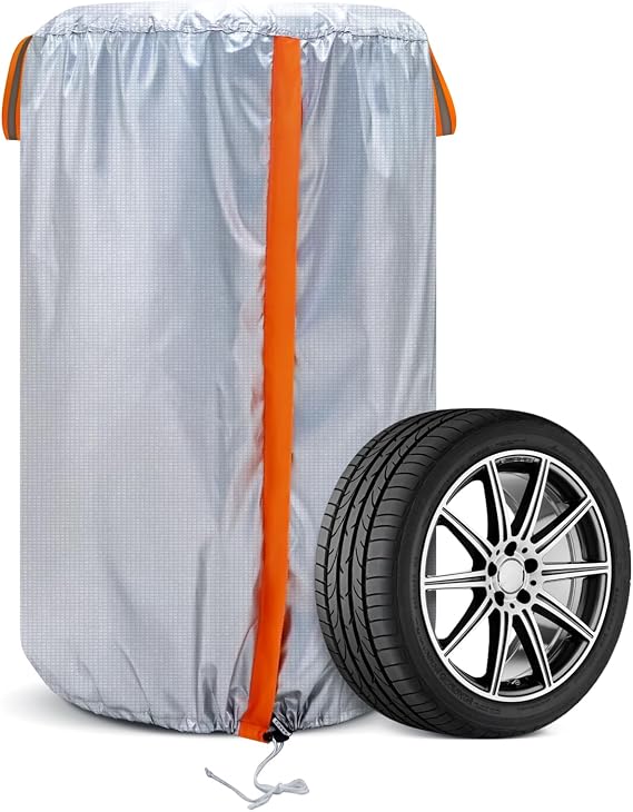 Tire Cover for Storage, 420D Waterproof Tire Stack Cover Holds 4 Tires 32in