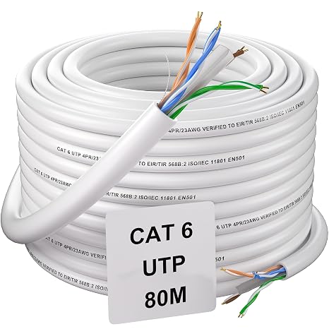 Soibke Ethernet Cable 80m Outdoor Indoor Cat 6 Internet Cable High Speed
