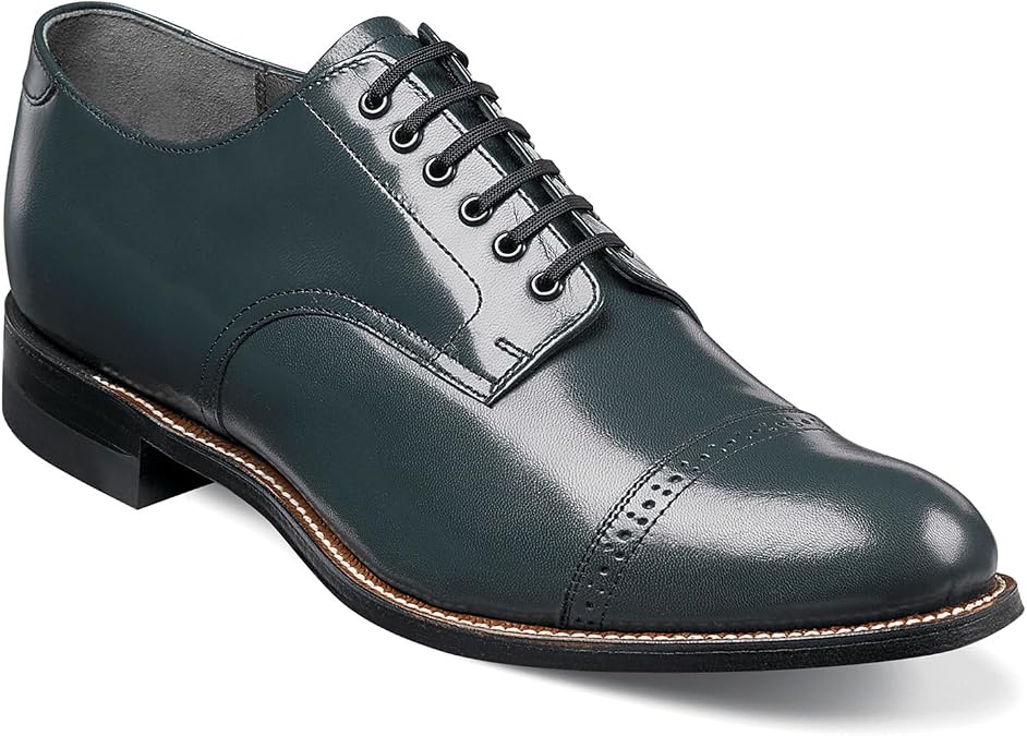 Stacy Adams Mens Madison Cap Toe Oxford, 8, Navy
