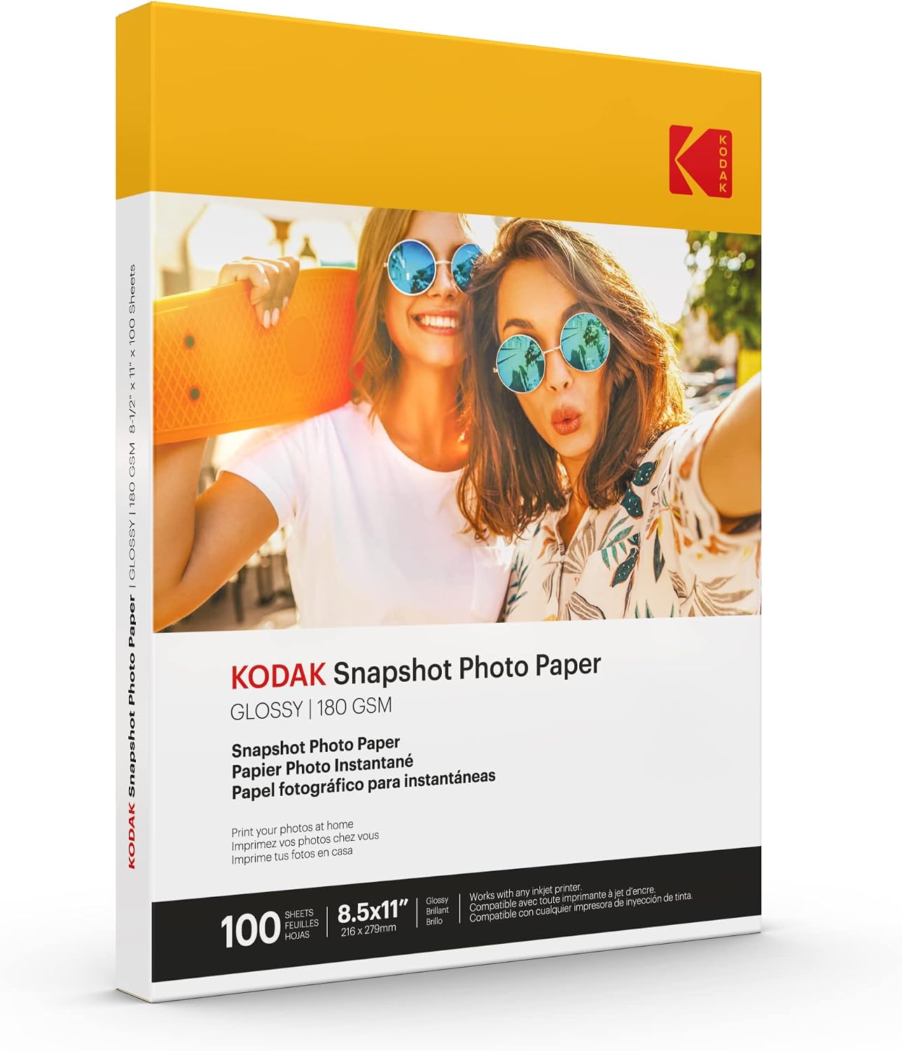 KODAK Photo Paper Gloss 8.5 X 11 SNAPSHOT 100 count, 48lb-180 gm 2-8.5MIL 41302