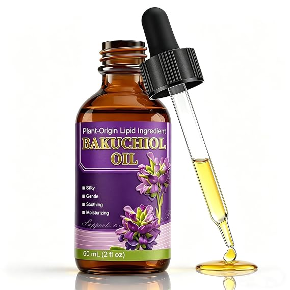 Bakuchiol Face Oil, Plant-Based Retinol Alternative Facial Oil with Jojoba Oil & Vitamin E, Lightweight Moisturizing Oil for Dry & Sensitive Skin, Night Care, 2 fl oz