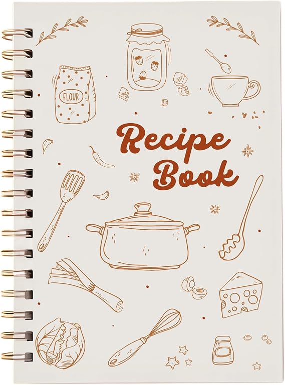 Hyggartn Recipe Book to Write in Your Own Recipes - Blank Recipe Books to Collect and Organise Your Recipes - A5 Personalised Journal for 60 Recipes - Cooking Gifts for Family & Cooking Lover, Khaki