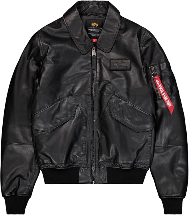 ALPHA INDUSTRIES Cwu-45/P Men's Leather Bomber Jacket (Pack of 1)