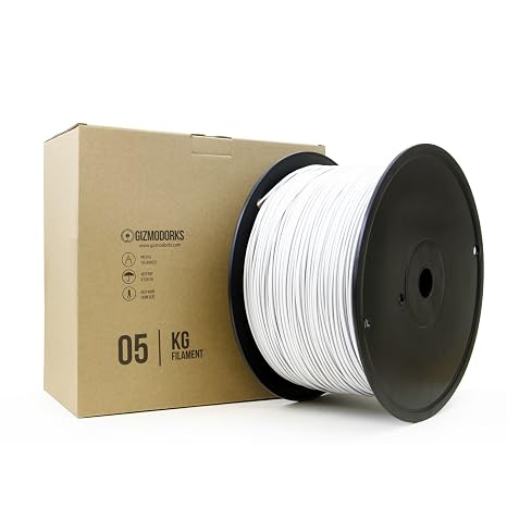 Gizmo Dorks 2.85mm PLA 3D Printer Filament 5kg 11lb Bulk Spool White