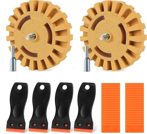 4in Decal Remover Eraser Wheel Kit Heat-Resistant Rubber Eraser Wheel