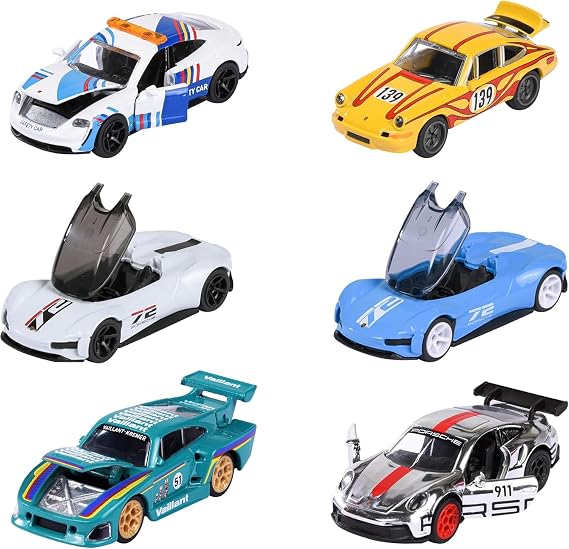 Majorette Car Set Street Cars (5 Cars) - 5 Metal Model Cars with Freewheel Random Selection of 3 Sets of 5 Toy Cars for Children Aged 3 Years and Above 7.5 cm