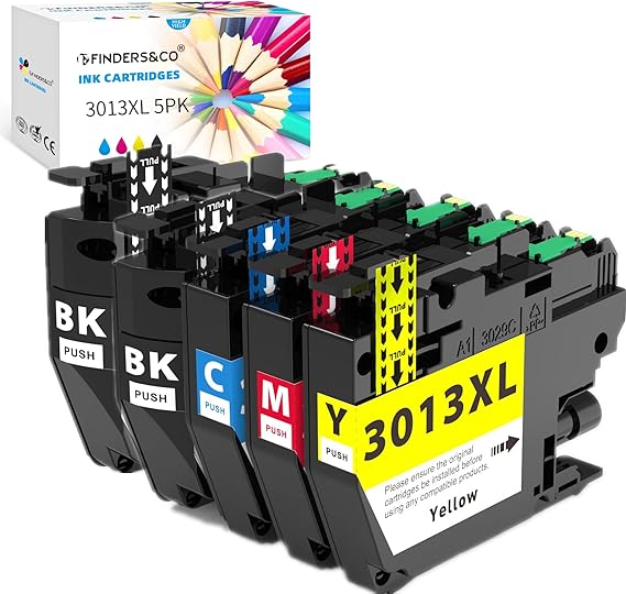 F FINDERS&CO LC3013 Ink Cartridges Replacement for Brother LC-3013 XL Ink Use with Brother MFC-J491DW MFC-J497DW MFC-J690DW MFC-J895DW Printer (2BK 1C 1M 1 Y, 5-Pack)