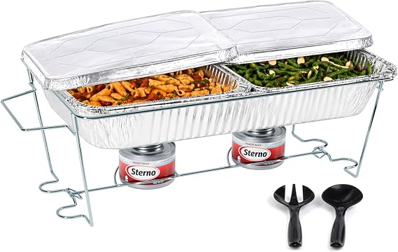 Sterno Disposable Chafing Dish Buffet Set With 6-Hour Fuel, 10 Piece