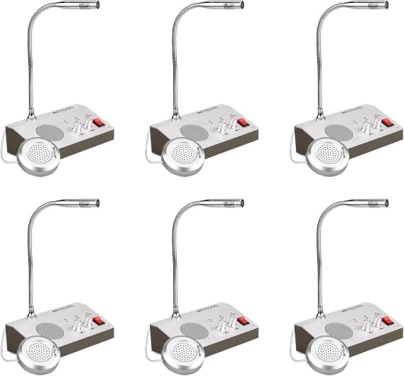 Retevis RT-9908 Window Intercom 2 Way,Window Speaker Intercom,Noise Free Function,Clear Voice,for Office,Shop,Restaurant(6 Pack)