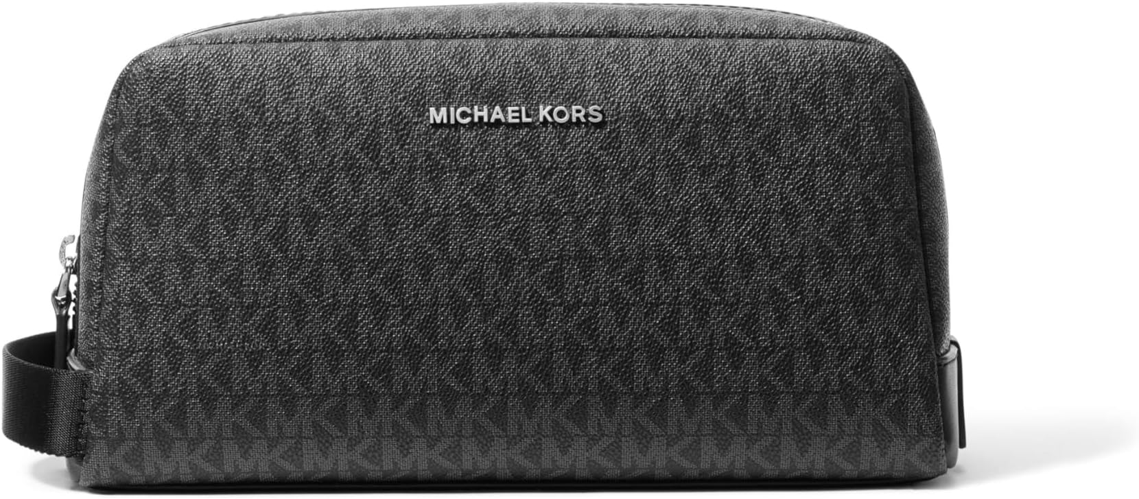 Michael Kors Hudson Toiletry Kit, Shiny Rhodium Hardware/Black