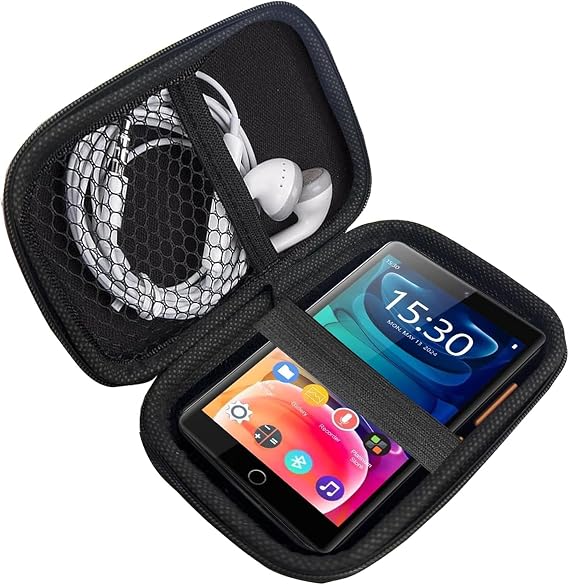 Compatible with Samvix iPlatinum Q6 Case, Blueshaweu Durable EVA Carrying Case, Shockproof & Lightweight Protective Cover Compatible for Samvix iPlatinum Q6 MP3 Player (Black)