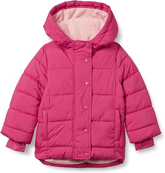 Amazon Essentials Girls and Toddlers' Heavyweight Hooded Puffer Coat, Water-Resistant