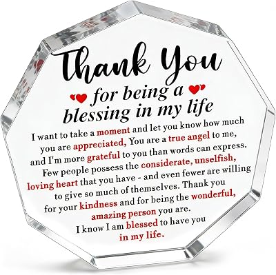 Thank You Gifts for Women Men Appreciation Gifts for Friends Coworkers Mentor Gifts for Women Acrylic Plaque Home Office Decor Family Friend Gift Christmas Thanksgiving Day Birthday