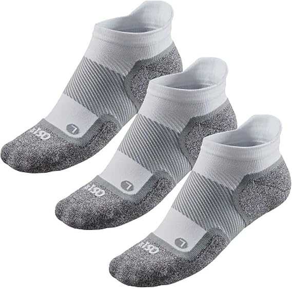 Road Runner Sports R-Gear OS1st Ultimate Performance No Show Socks for Men and Women, White, XL, (3 Pairs)