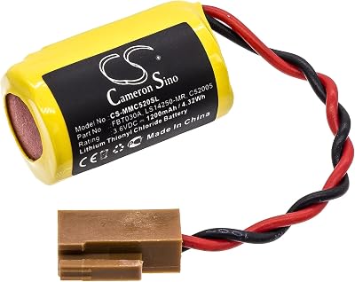 1200mAh Replacement Battery for Fuji Electric MIREX- SPH2000 CPU Module NP1PU-048E CPU Module NP1PS-74R CPU Module NP1PS-72D CPU Module NP1PS-245R CPU Module NP1PS-117R CPU Module NP1P 3.6V