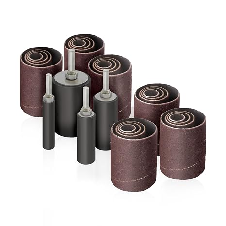 LINE10 Tools 28 Pack Sanding Drum and Sleeves Set for Drill, 2-inch Long, 60, 80, 120 and 240 Grit
