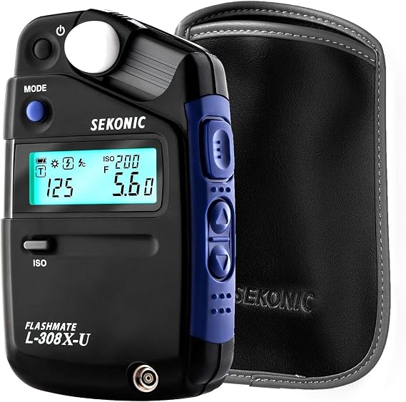 Sekonic L-308X-U Flashmate Light Meter, Compact Digital Incident & Reflected Exposure Meter with Photo, Cine & HD Cine Modes, LCD Auto Backlight, Illuminance Measurement, Pocket-Sized Design | Compact Digital Incident & Reflected Exposure Meter with Photo, Cine & HD Cine Modes, LCD Auto Backlight, Pocket-Sized Design