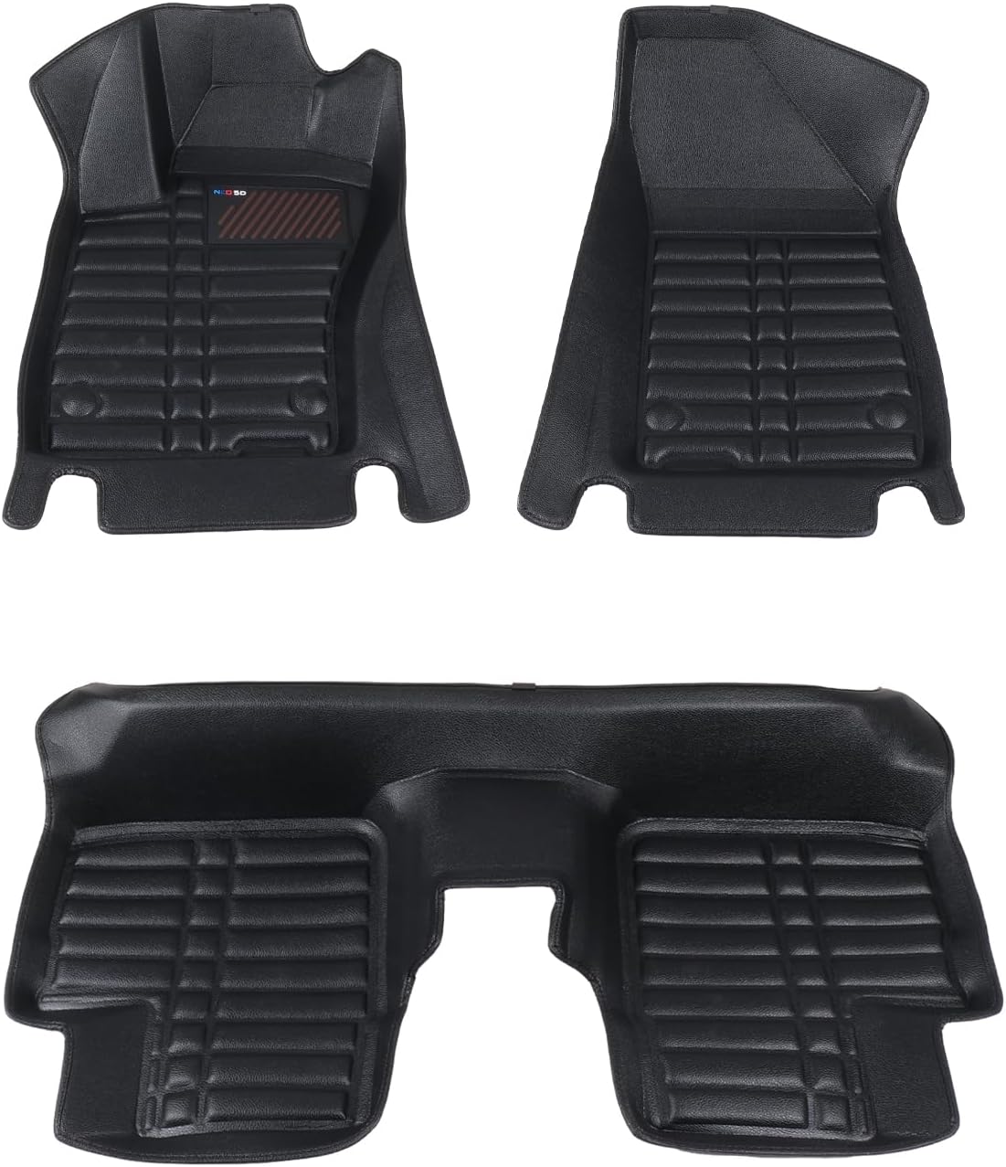 Tappetino in pelle pressa senza cuciture con piscina nera compatibile con Fiat Egea 2015-2021