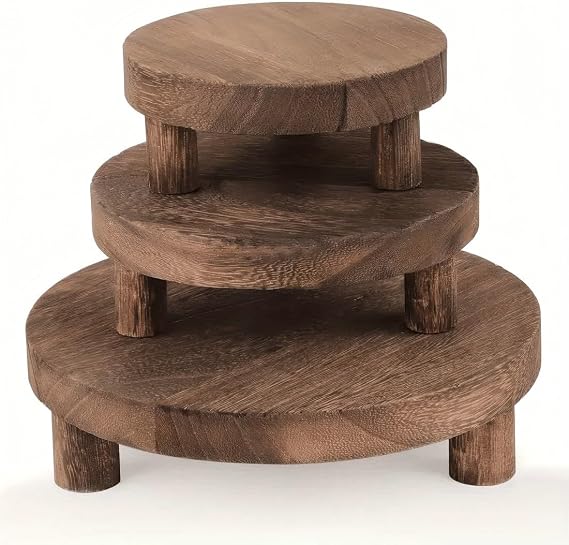 VintageClothing 3 Pcs Wooden Risers for Display