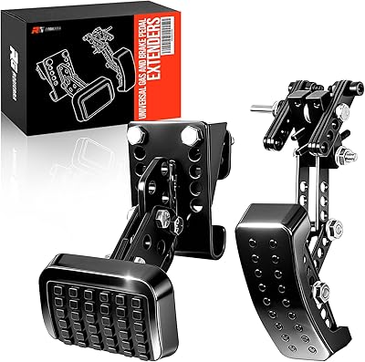 Universal Gas and Brake Pedal Extenders for Short Drivers | Adjustable Length & Angle Non-Slip Extensions for Cars, Go Karts, Ride-On Toys | Steel & Rubber Construction, Universal Fit