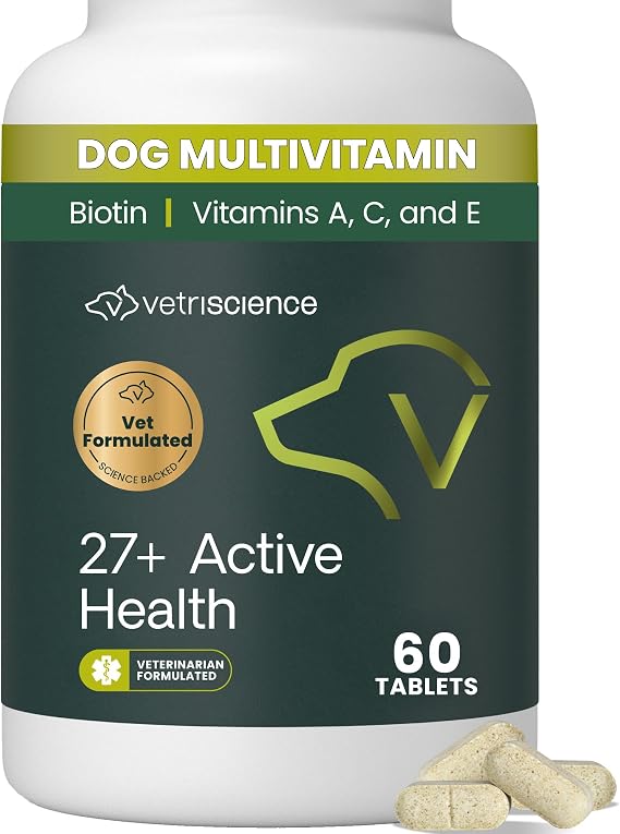 VetriScience Senior 27+ Active Health Chewable Tablets, Veggie, 60 Count