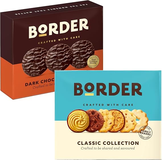Border Biscuits Bundle – Classic Collection 400g & Dark Chocolate Gingers 255g – Luxury Sharing Biscuits Made by Family Bakers