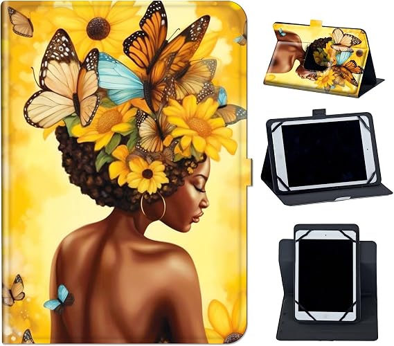 for Onn 11" Tablet Pro Case (2023 Model),Mxfdegf 360 Degree Rotating Stand and Magnetic Closure Case for Walmart Onn 11 Inch Pro (Model:100110027) 2023,African Butterflies Girl