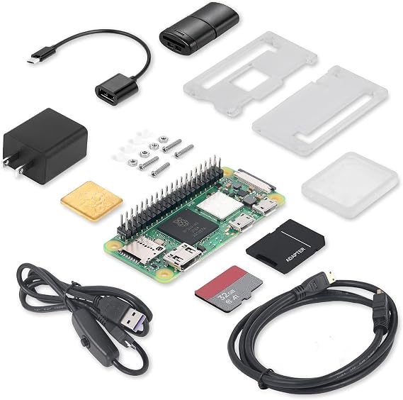 Vesiri Raspberry pi zero 2W Japanese Technical Standards Compliant Raspberry Pi Zero 2W 32GB Card Programming Computer Development Board USB Micro Power Adapter Power Cable with Switch PSE Certified