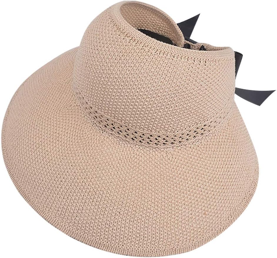 Sun Hats - Beach Hats for Women, Wide Brim Sun 𝐒traw Hat for Women UV Protection UPF 50 Collapsible Roll up Cap
