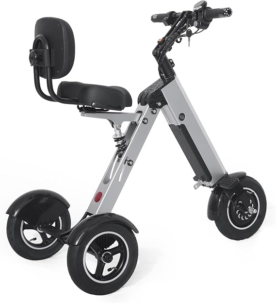 TopMate ES35 Powered Scooter 3 Wheels Foldable Trike with Backrest Seat for Adults, Lightweight Electric Scooter with Removable 36V 7.8AH Battery