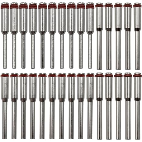 30 Pack Diamond Cutting Wheel Mounting Mandrel Replacement Cut Off Wheels Mandrels 1/8'' Shank Wire Brush Wheel Stem for Dremel Rotary Tool Polishing Buffing Wheels Saw Blades Cut Off Discs