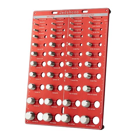 Thread Checker with Wider Spacing, 44 SAE & 44 Metric Bolt Size Finder