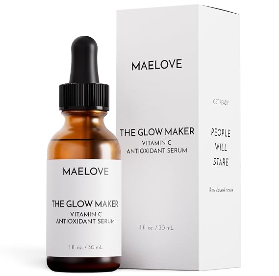 MAELOVE Glow Maker Vitamin C Serum with Vitamin E & Ferulic Acid, 1 fl oz
