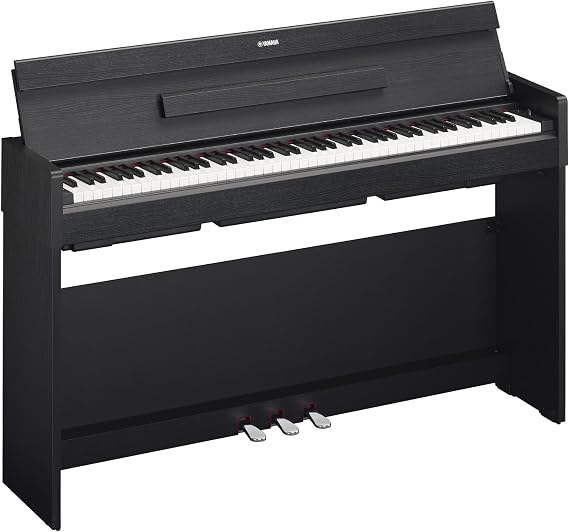 Yamaha Arius Series Slim Digital Upright Piano, Grand Sound, Compact Weighted Keyboard, Black (YDPS35B) | Compact Weighted Keyboard, Black YDPS35B