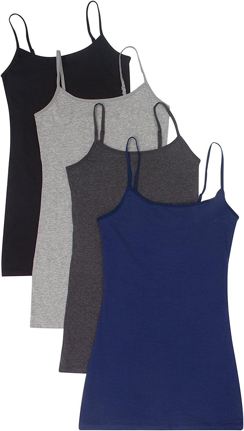 4 Pack Active Basic Womens Basic Tank Top 3X,BlackNavyCharcoalH.Grey