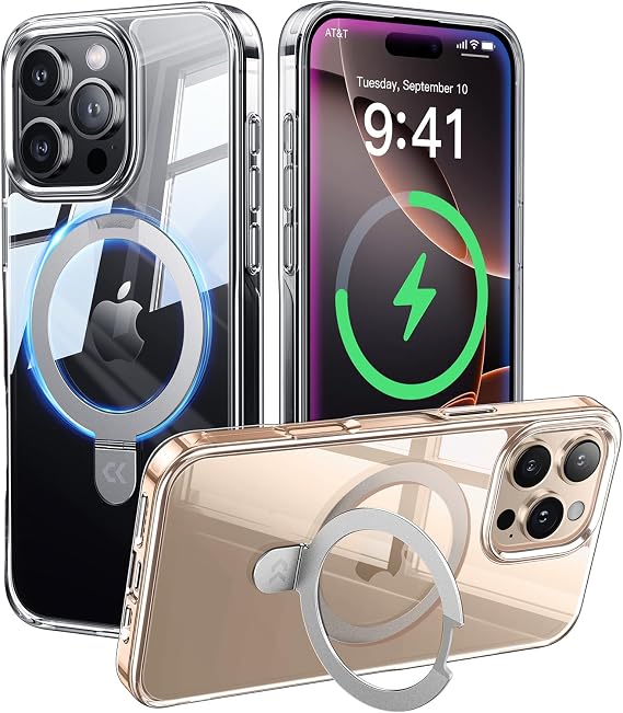 CASEKOO Ultra-Magnetic Invisible Stand for iPhone 16 Pro Max Case, Clear