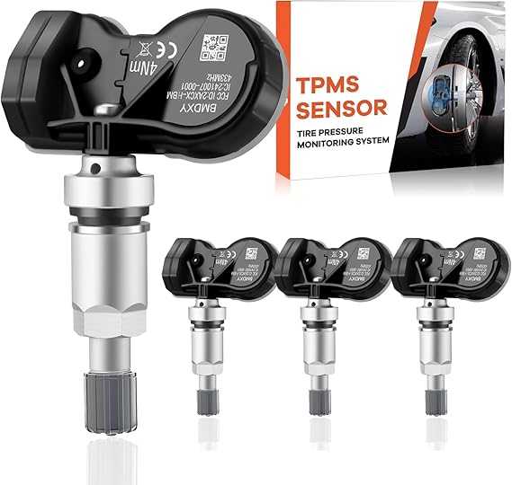 4PCS Multi-Protocol TPMS Tire Pressure Sensors Fit for BMW All Models 315&433MHz Tire Pressure Monitoring System Replacement Fit for 1 2 3 4 5 Series X1 X2 X3 X4 X5