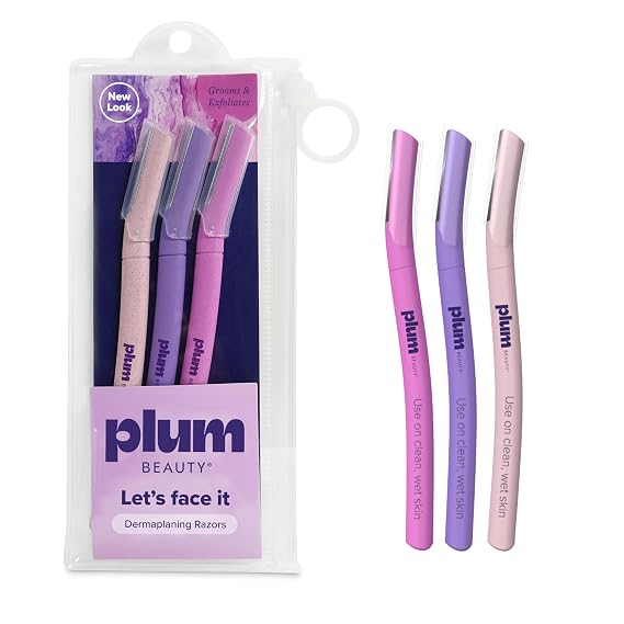 Plum Beauty Face Razors for Women, Eyebrow Razor & Brow Shaper