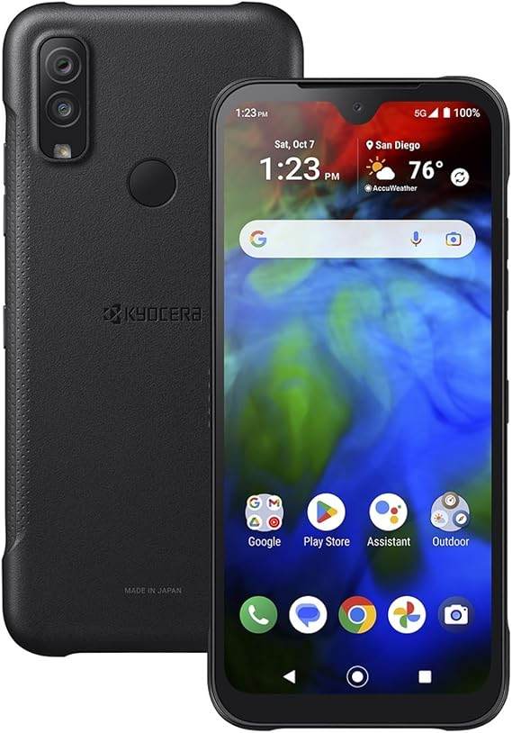 KYOCERA DuraSport 5G C6931 Carrier Unlocked Rugged Smartphone, Black, 6.1" Display, 48MP Camera, Waterproof, Dustproof, Drop Rated