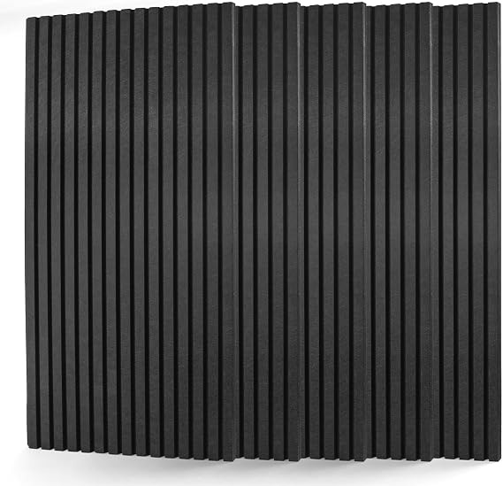 Art3dwallpanels Acoustic Panels, 48" X 24" X 0.71", Black, 5 Pack