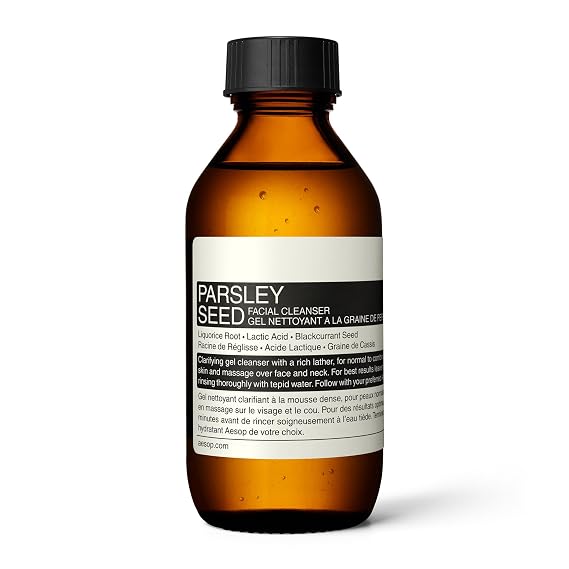 Aesop Parsley Seed Travel Face Cleanser | Mild Exfoliation to Clarify, Smooth, Cleanse Skin | 3.4oz / 100mL