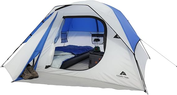 OZARK Trail Family Cabin Tent (Blue/White, 4 Person)
