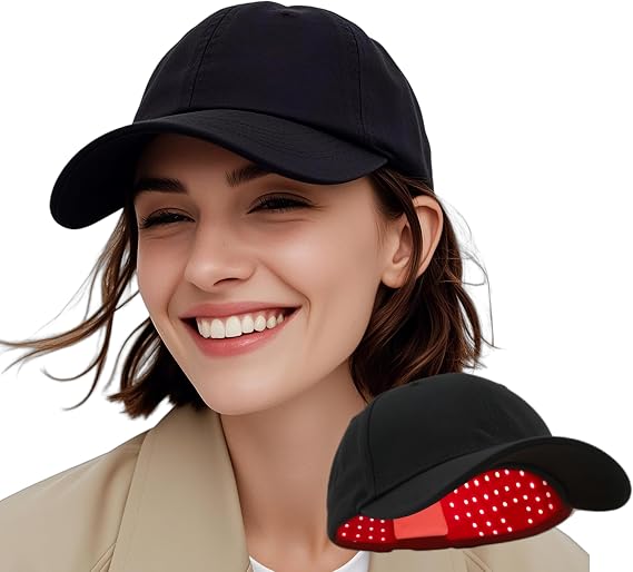 Laser Hair Growth Cap, Red Light Therapy for Hair Regrowth, Laser Therapy Cap for Hair Loss, Hair Loss Treatments Hat for Men & Women with Built-in Battery & Controller