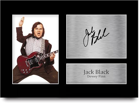 HWC Trading A4 Jack Black School of Rock Gifts Printed Signed Autograph Picture For Movie Memorabilia Fans - A4 Framed
