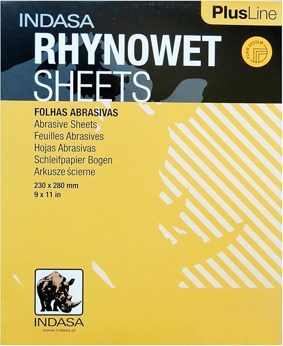 Indasa Rhynowet Plus Line Sandpaper Wet / Dry 9"x 11" 400 Grit 50 Sheets